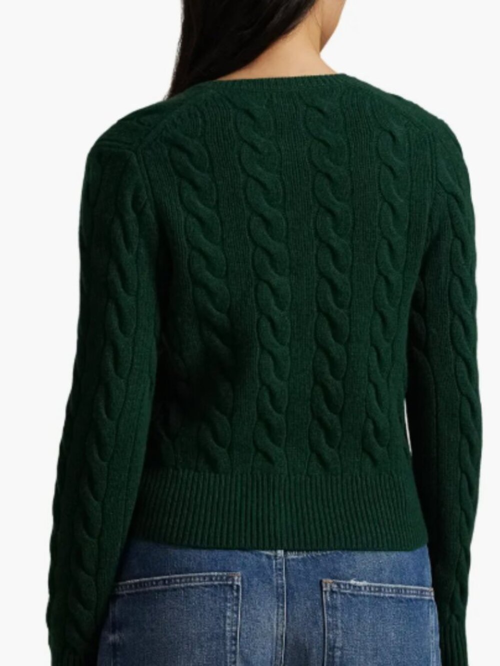 Polo Ralph Lauren Cable Knit Wool & Cashmere Cardigan – XS – Green - Picture 10 of 14